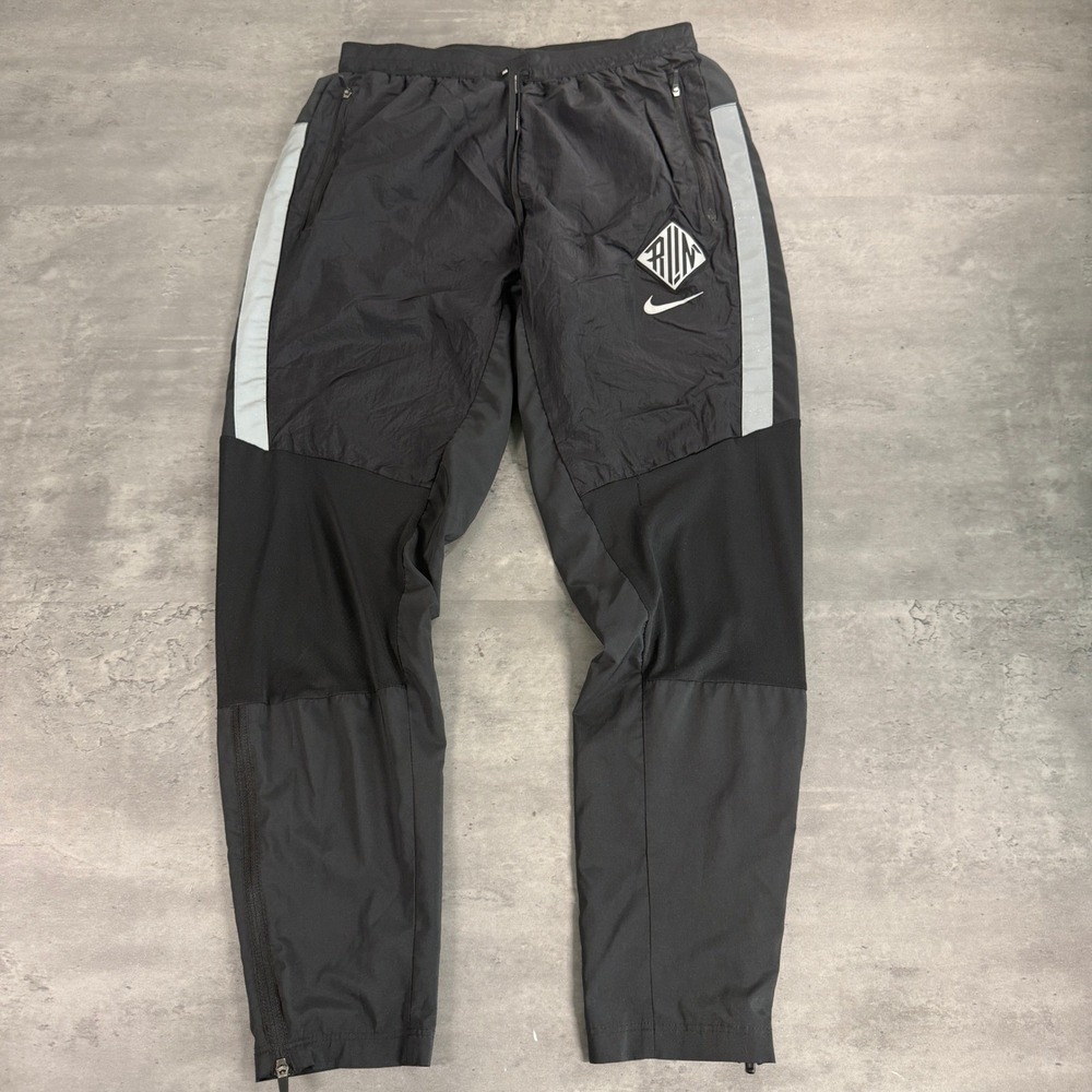 Nike Run Division Phenom Elite Mens Small Black Tapered Track Pants CU5730-010